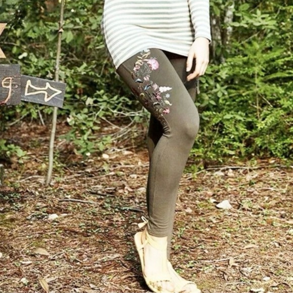 Matilda Jane Olive Floral Embroidered Pants 🌴 - Picture 2 of 15